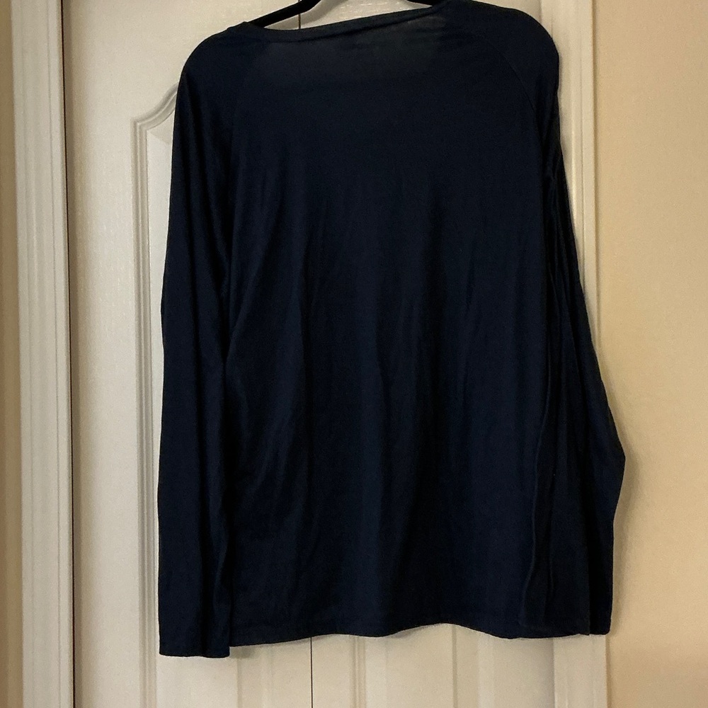 Salem Massachusetts Skull RAVEN Wreath Long Sleeve Tee - Navy - Picture 3 of 4